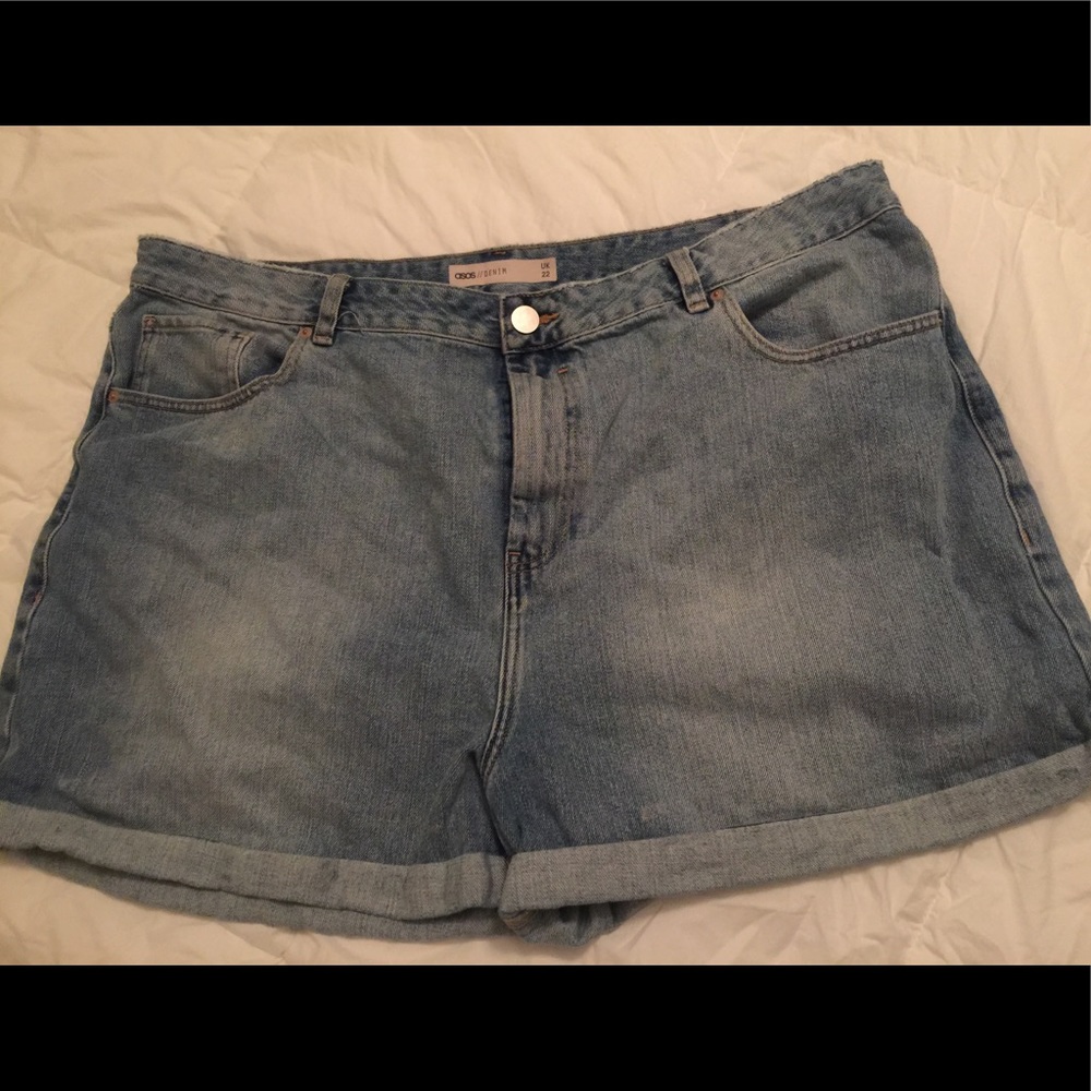 ASOS Curve High Waisted Jean Shorts
